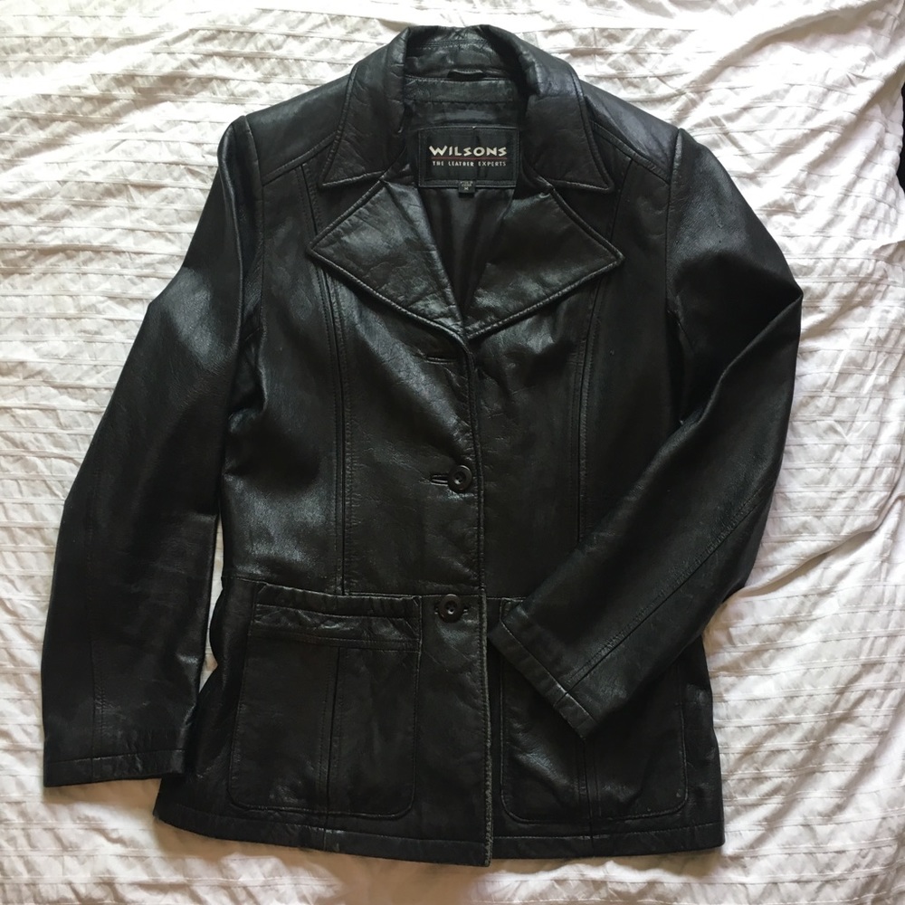 Vintage Black Leather Blazer